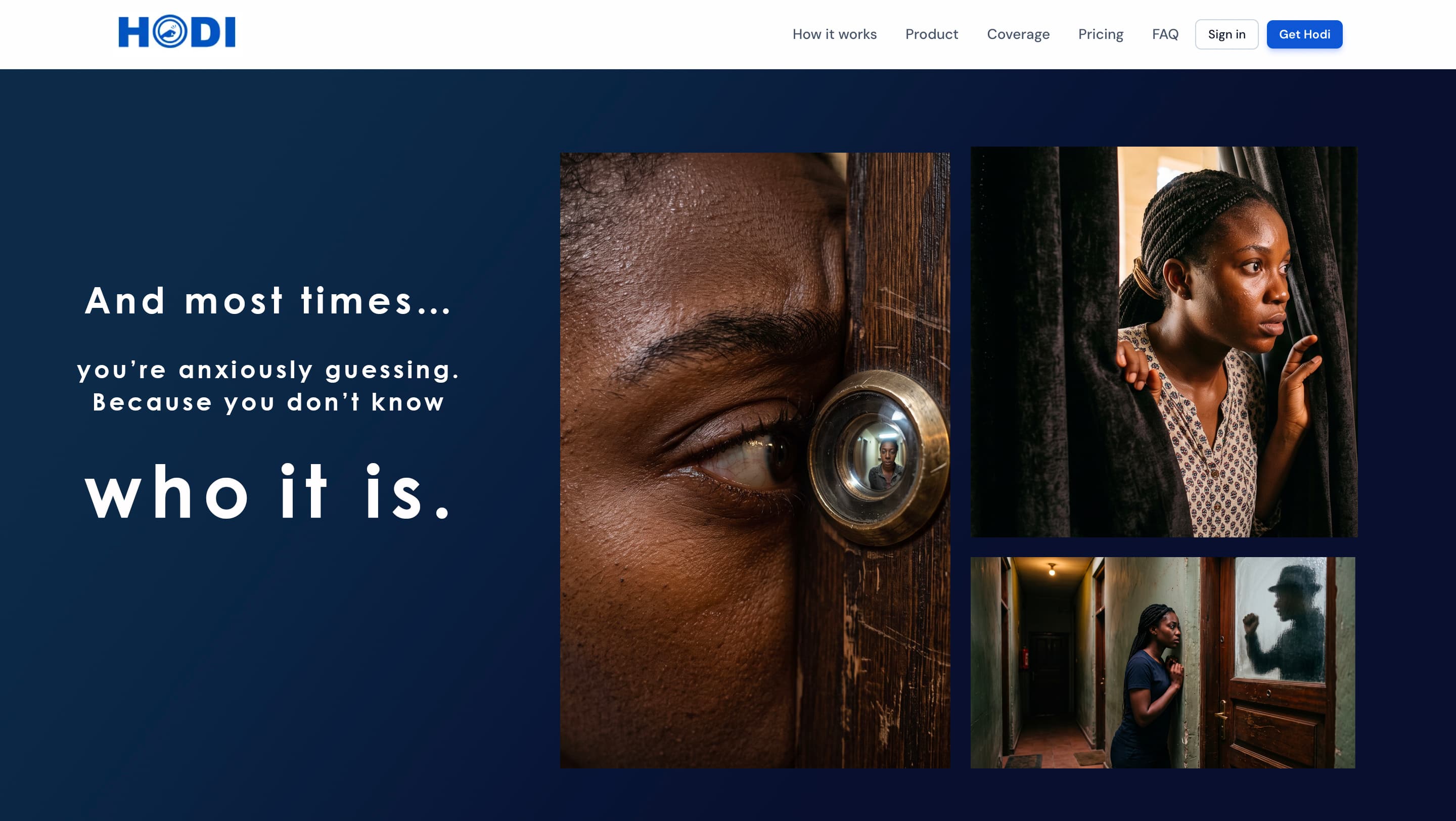 Anxiously guessing who is at the door — peephole, curtains, and hallway tension